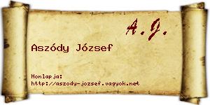 Aszódy József névjegykártya