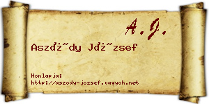 Aszódy József névjegykártya