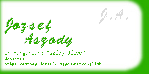 jozsef aszody business card